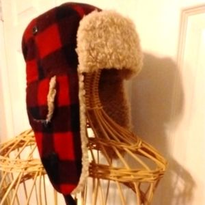 HAT Adorable plaid versatile Sherpa style Trapper Hat